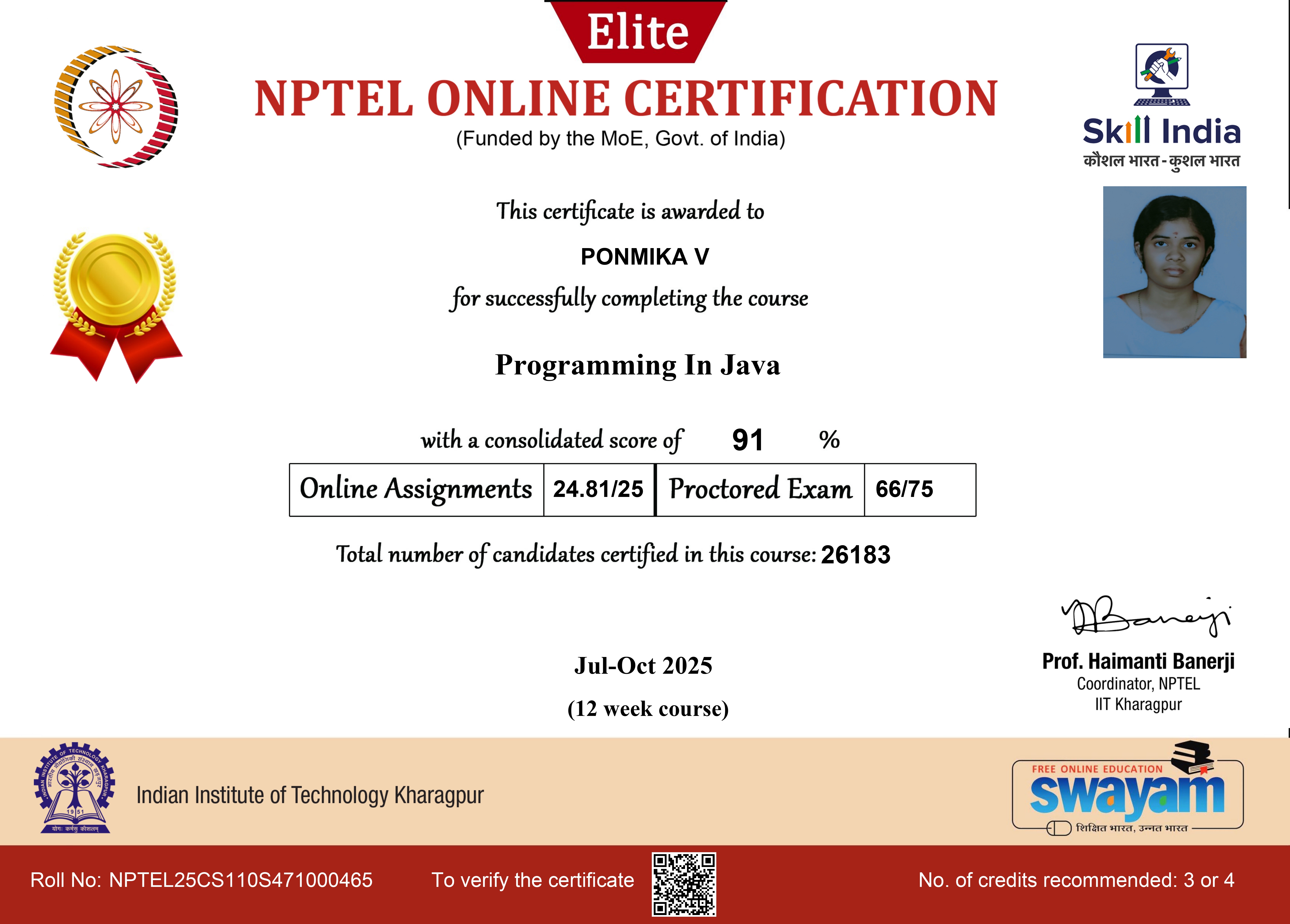 NPTEL Elite Certificate 5